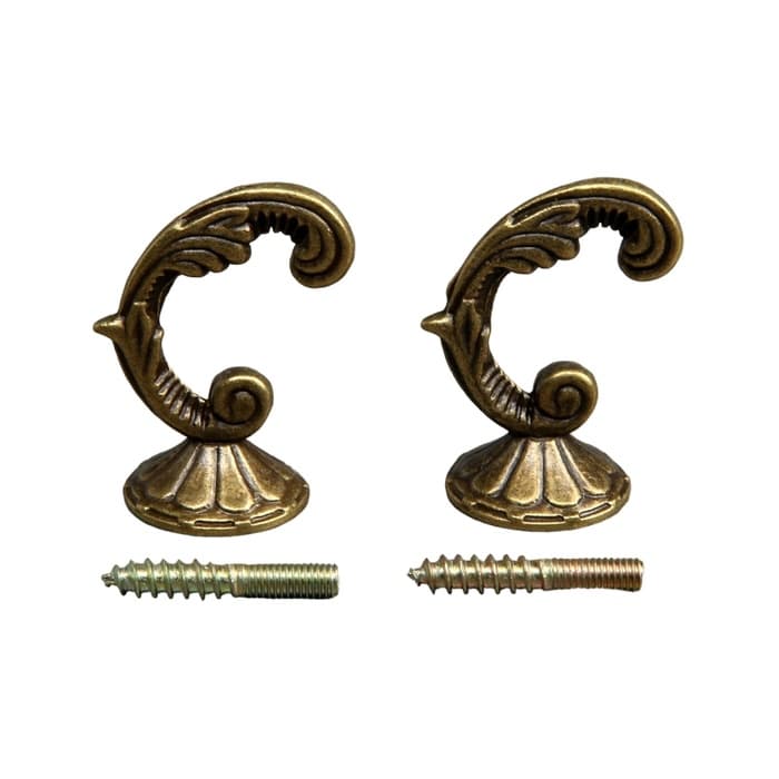 Держатель для штор «ТУНДРА» KS002, однорожковый, цвет бронза, набор 2 шт.