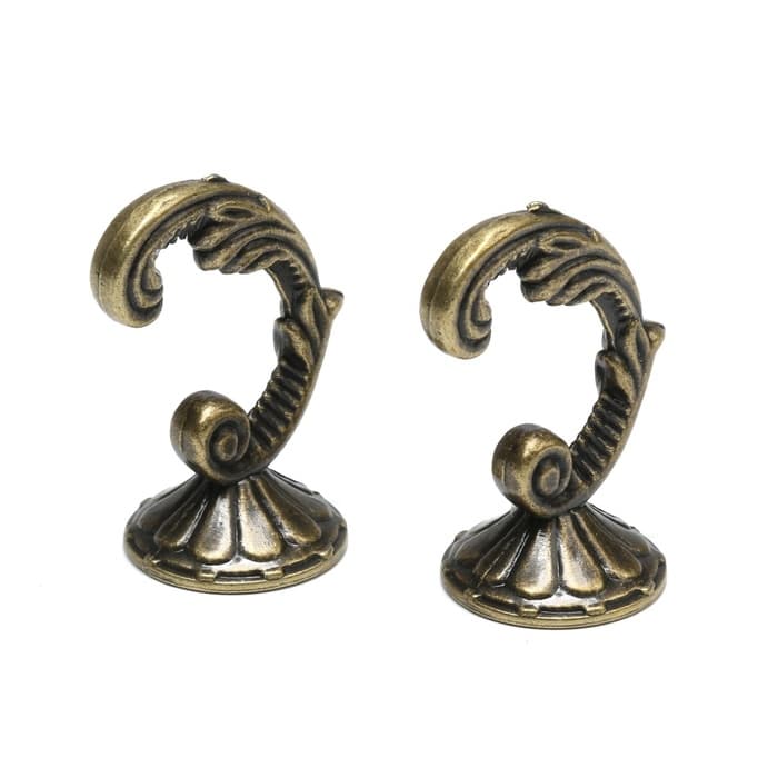 Держатель для штор «ТУНДРА» KS002, однорожковый, цвет бронза, набор 2 шт.