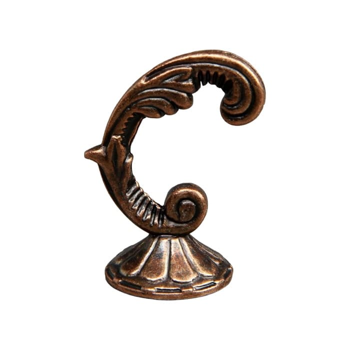 Держатель для штор KS002, однорожковый, цвет медь, набор 2 шт.