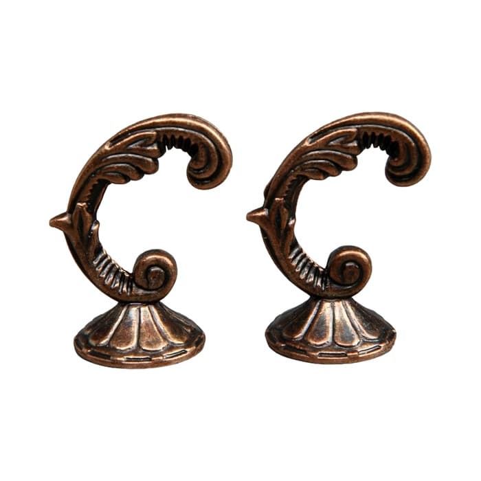 Держатель для штор KS002, однорожковый, цвет медь, набор 2 шт.