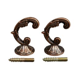 Держатель для штор KS002, однорожковый, цвет медь, набор 2 шт.