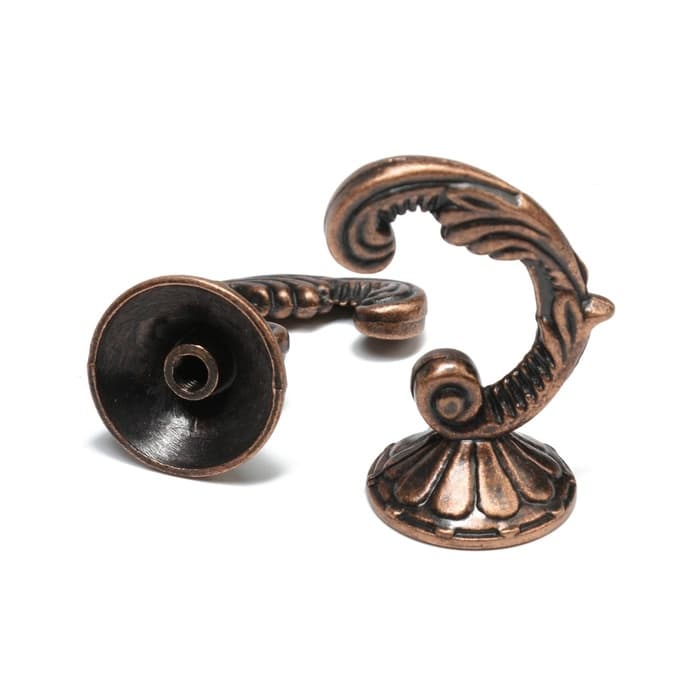Держатель для штор KS002, однорожковый, цвет медь, набор 2 шт.