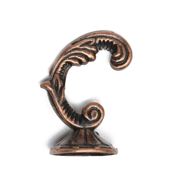 Держатель для штор KS002, однорожковый, цвет медь, набор 2 шт.