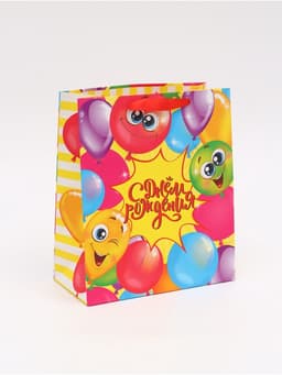 Пакет подарочный ламинированный, упаковка, «Весёлого дня рождения!», ML 23×27×11.5 см