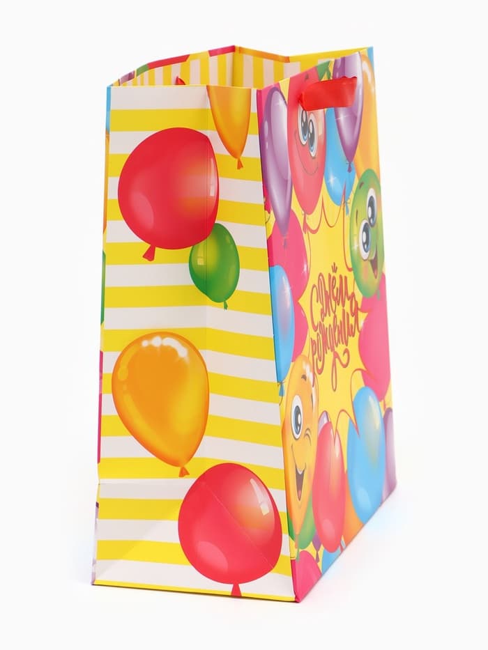 Пакет подарочный ламинированный, упаковка, «Весёлого дня рождения!», ML 23×27×11.5 см