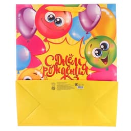 Пакет подарочный ламинированный, упаковка, «Весёлого дня рождения!», ML 23×27×11.5 см