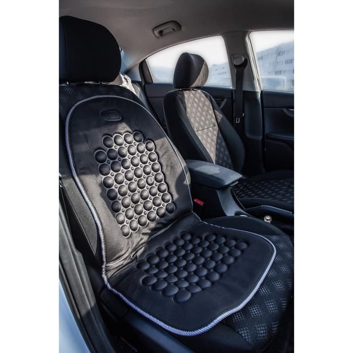 Накидка-массажёр на сиденье автомобиля, чёрный, велюр