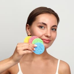 Набор спонжей для умывания «Мягкость», d=5.8 см, 4 шт., разноцветный