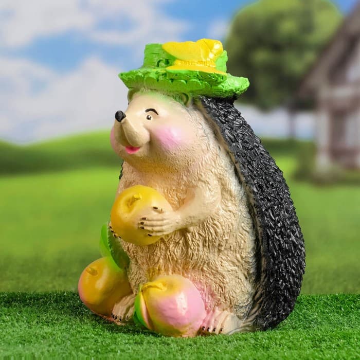 Садовая фигура из гипса «Ёжик с тремя яблоками», 20×25×28 см