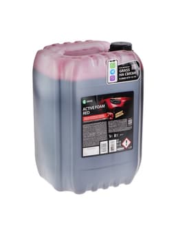 Шампунь для бесконтактной мойки Grass Active Foam Red, 22 кг, удаляет пыль, масло, насекомых (1:30-1:50)