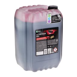 Шампунь для бесконтактной мойки Grass Active Foam Red, 22 кг, удаляет пыль, масло, насекомых (1:30-1:50)