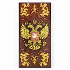Настольная игра нарды «Герб России», деревянные, малые, 40×40 см, с шашками