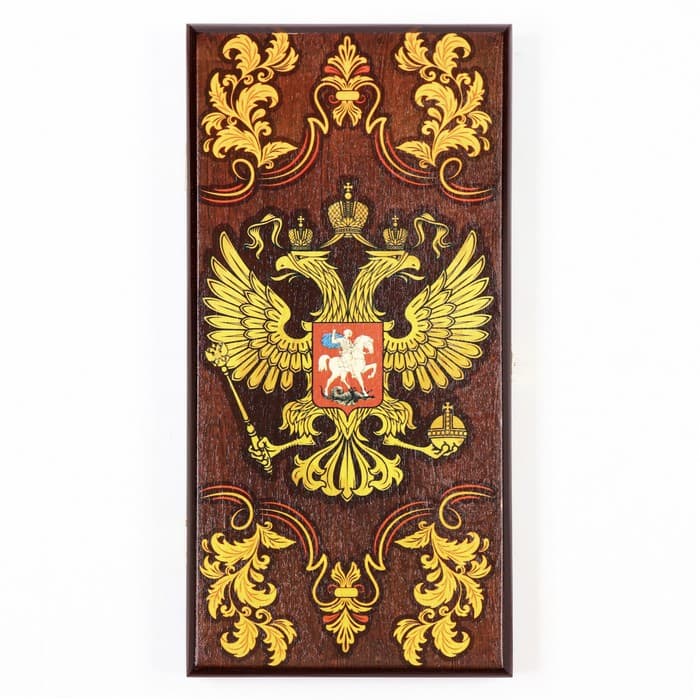 Настольная игра нарды «Герб России», деревянные, малые, 40×40 см, с шашками