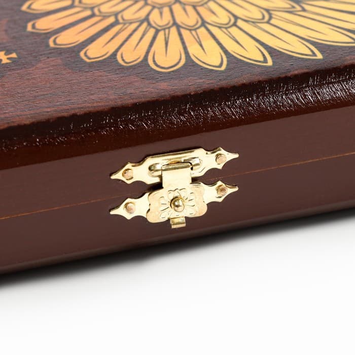 Настольная игра нарды «Герб России», деревянные, малые, 40×40 см, с шашками