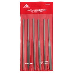Набор надфилей ЛОМ, металлические рукоятки, 70×160×4 мм, 6 шт.