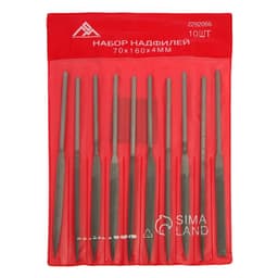 Набор надфилей ЛОМ, металлические рукоятки, 70×160×4 мм, 10 шт.