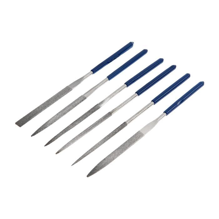 Набор надфилей алмазных ТУНДРА, обрезиненные рукоятки, 70×160×4 мм, 6 шт.