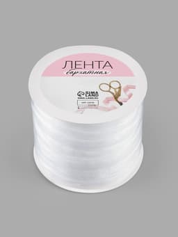Лента бархатная, 10 мм, 18±1 м, белая №01