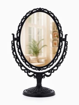 Зеркало декоративное, с увеличением х2, двустороннее, 16.5×25.5 см, (11×15.5 см), чёрное