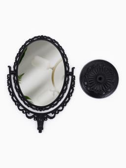 Зеркало декоративное, с увеличением х2, двустороннее, 16.5×25.5 см, (11×15.5 см), чёрное