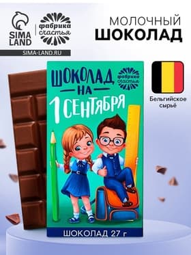 Шоколад молочный «1 сентября», в коробке, 27 г