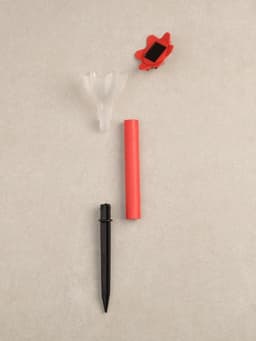 Садовый светильник «Цветок красный», уличный, на солнечной батарее, 6×29×6 см, 1 LED, свечение белое