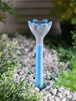 Садовый светильник «Цветок голубой», уличный, на солнечной батарее, 6×29×6 см, 1 LED, свечение белое