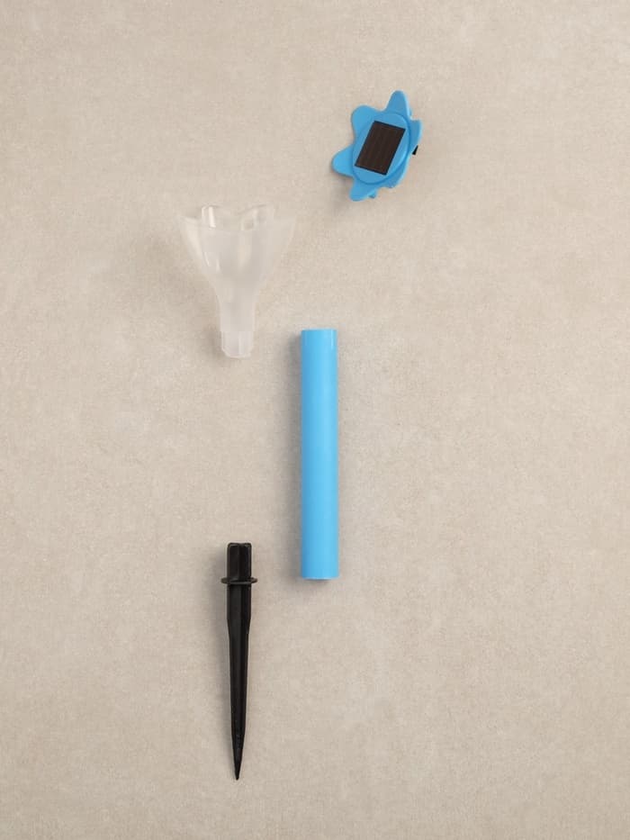 Садовый светильник «Цветок голубой», уличный, на солнечной батарее, 6×29×6 см, 1 LED, свечение белое