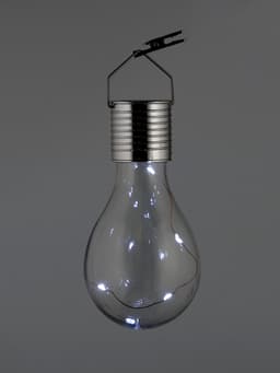 Садовый светильник «Лампочка», уличный, на солнечной батарее, 8×14×8 см, 5 LED, свечение белое