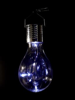 Садовый светильник «Лампочка», уличный, на солнечной батарее, 8×14×8 см, 5 LED, свечение белое