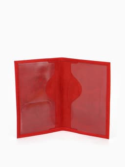 Обложка для паспорта, натуральная кожа, с гербом, красная