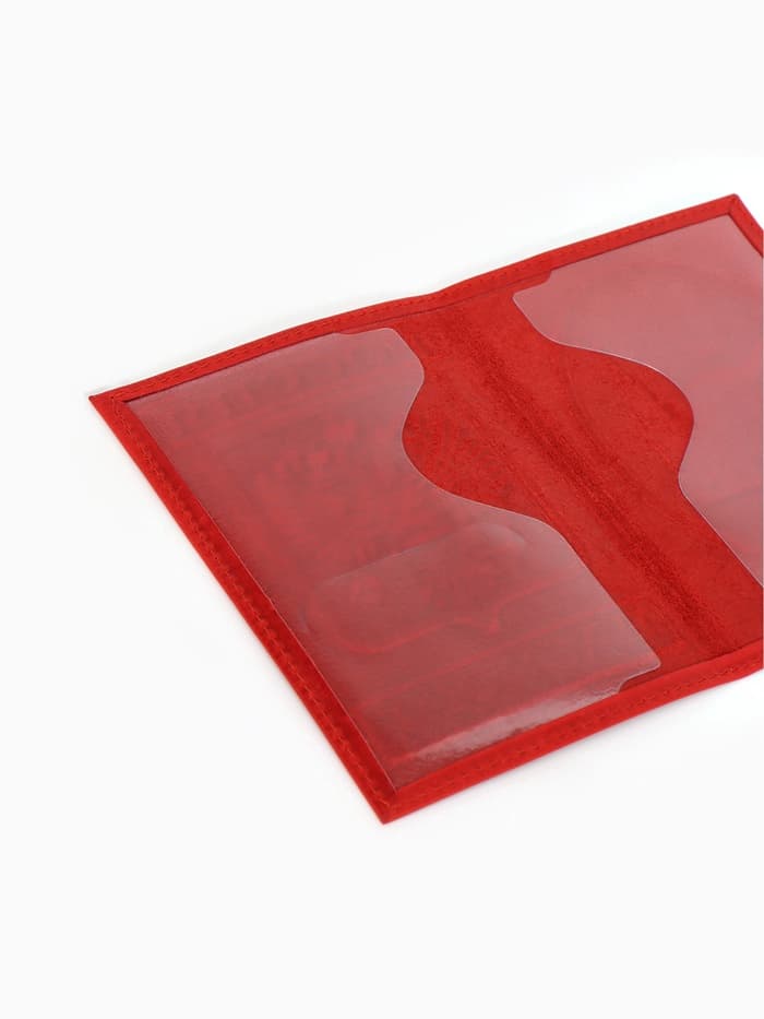 Обложка для паспорта, натуральная кожа, с гербом, красная