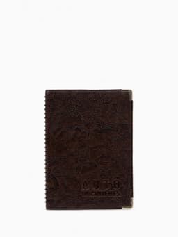 Обложка для автодокументов, с тиснением, уголками, коричневая