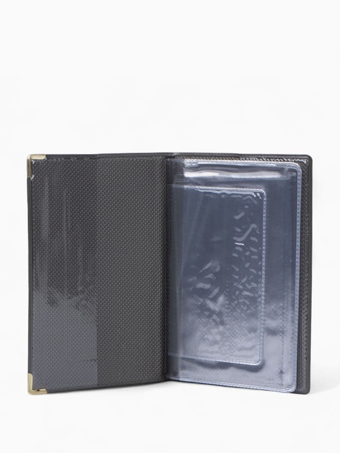 Обложка для автодокументов, с тиснением, уголками, коричневая