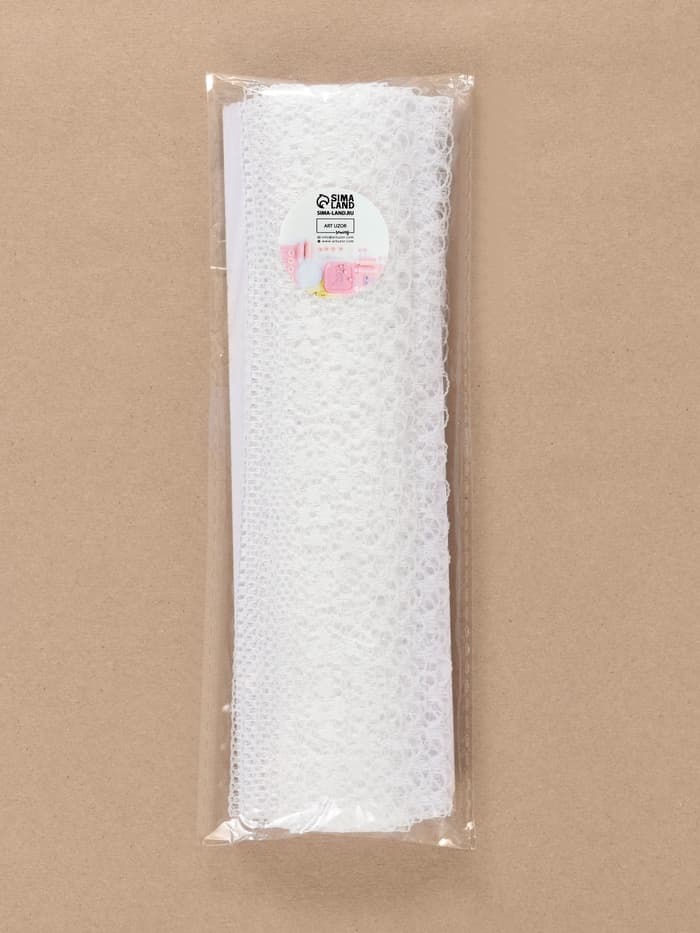 Кружево капроновое, 35 мм, 10±1 м, белое