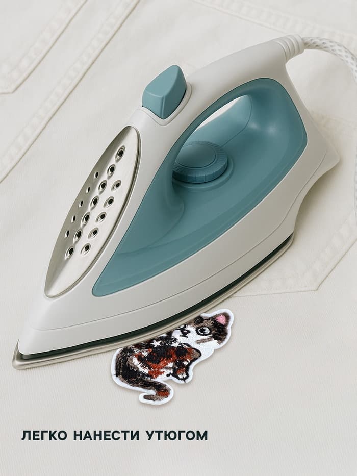 Термоаппликация «Кошка», 9.7×4.5 см, серая