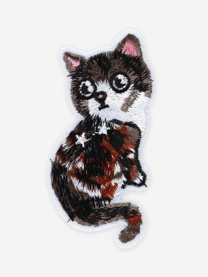 Термоаппликация «Кошка», 9.7×4.5 см, серая