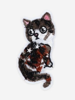 Термоаппликация «Кошка», 9.7×4.5 см, серая