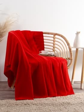 Плед флисовый «Экономь и Я», 150×130 см, 180 г/м², красный