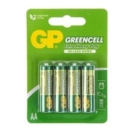 Батарейка солевая GP Greencell Extra Heavy Duty, AA, R6-4BL, 1.5 В, блистер, 4 шт.