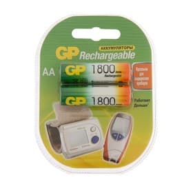 Аккумулятор GP, Ni-Mh, AA, HR6-2BL, 1.2 В, 1800 мАч, блистер, 2 шт.