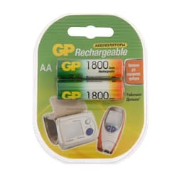 Аккумулятор GP, Ni-Mh, AA, HR6-2BL, 1.2 В, 1800 мАч, блистер, 2 шт.