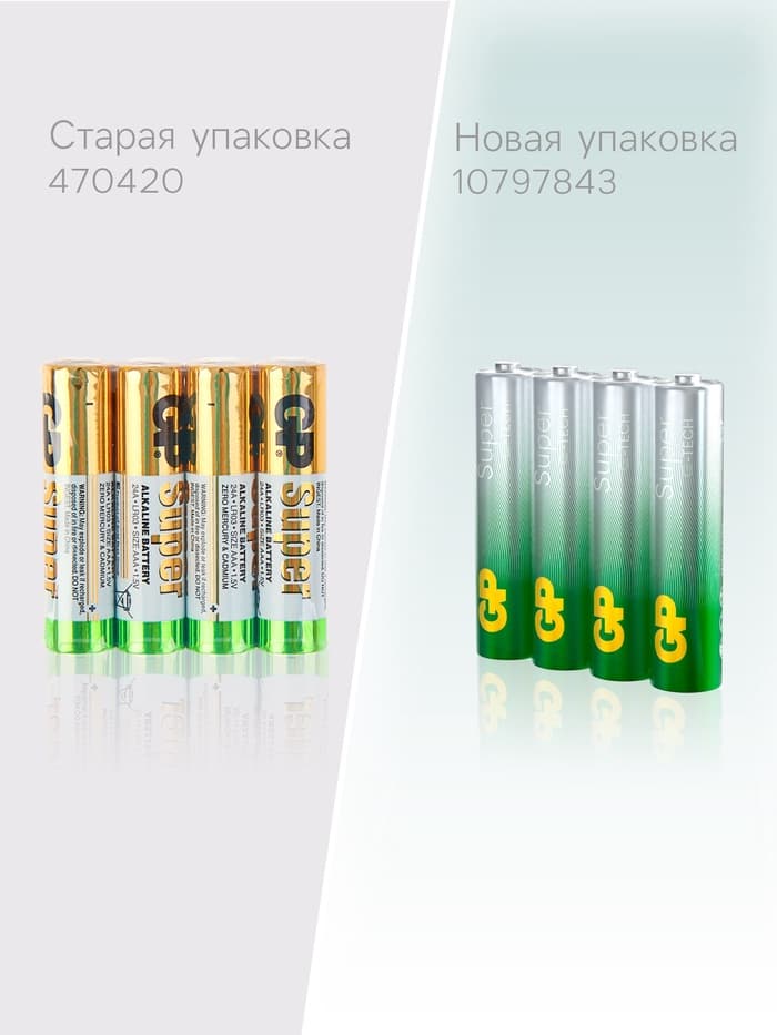 Батарейка алкалиновая GP Super, AAA, LR03-4S, 1.5 В, спайка, 4 шт.