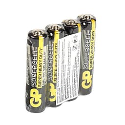 Батарейка солевая GP Supercell Super Heavy Duty, AAA, R03-4S, 1.5 В, спайка, 4 шт.