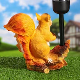 Садовая фигура - фонарь из полистоуна «Белка с орешком», 24×12×24 см