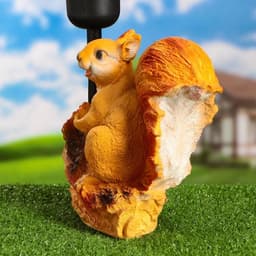 Садовая фигура - фонарь из полистоуна «Белка с орешком», 24×12×24 см