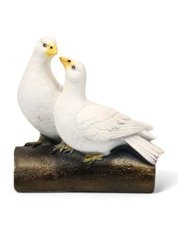 Садовая фигура из полистоуна «Голуби Пара на трубе», 25×14×22 см