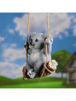 Садовая фигура из полистоуна «Коала на бревне», подвесная, 25×15×24 см