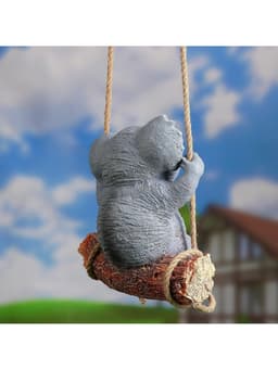 Садовая фигура из полистоуна «Коала на бревне», подвесная, 25×15×24 см