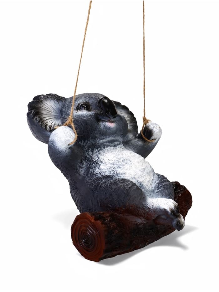 Садовая фигура из полистоуна «Коала на бревне», подвесная, 25×15×24 см